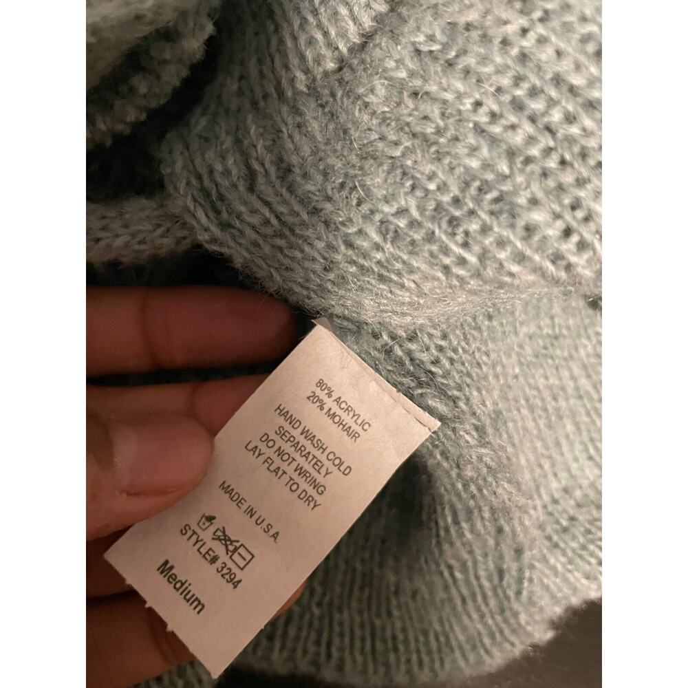 Vintage Forever 21 Womens Wrap Cardigan Medium Teal Mohair Blend Fairy Y2K NWT - Picture 5 of 8
